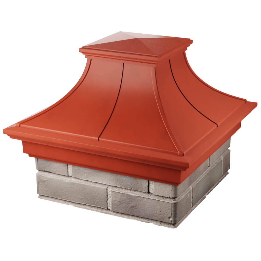 Колпак Zking Монблан Премиум Красный на столб 1.5х1.5 кирпича (385х385мм) в Киселевске фото