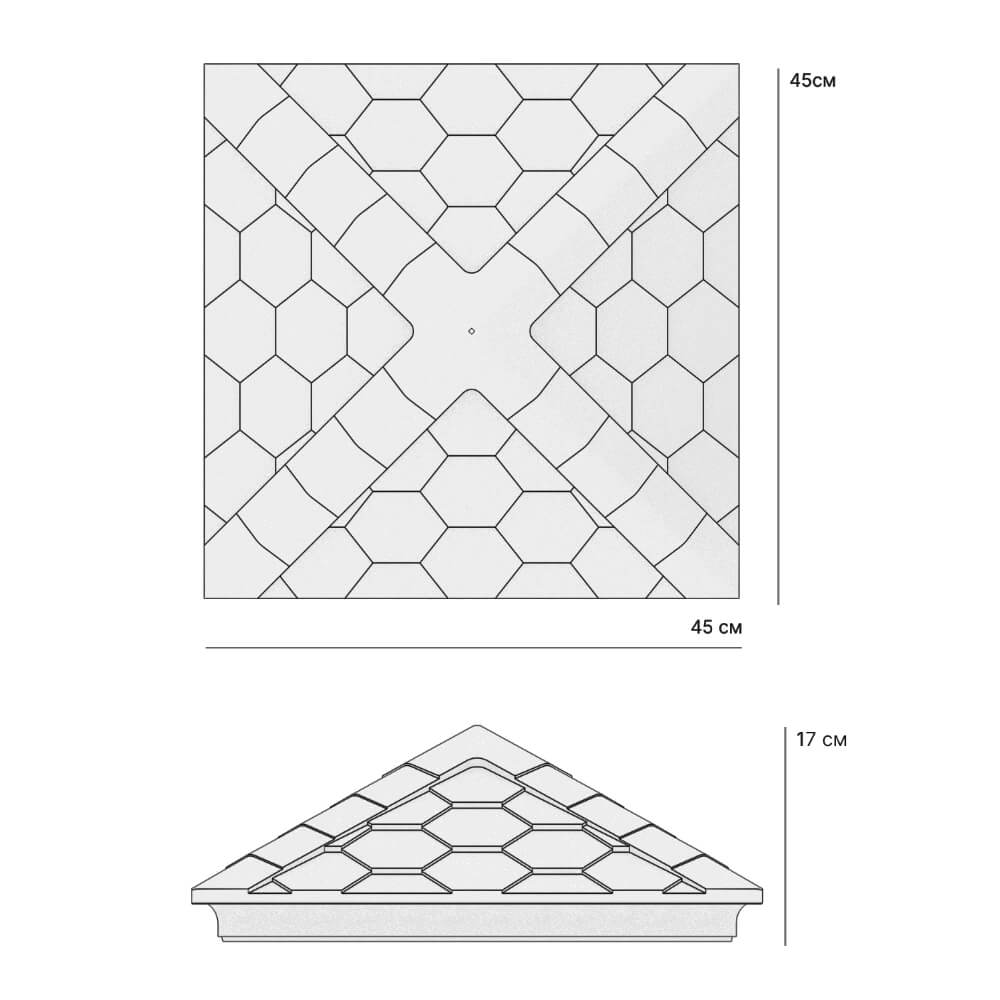 Колпак Zking Эверест Серый на столб 1.5х1.5 кирпича (390х390мм) в Киселевске фото