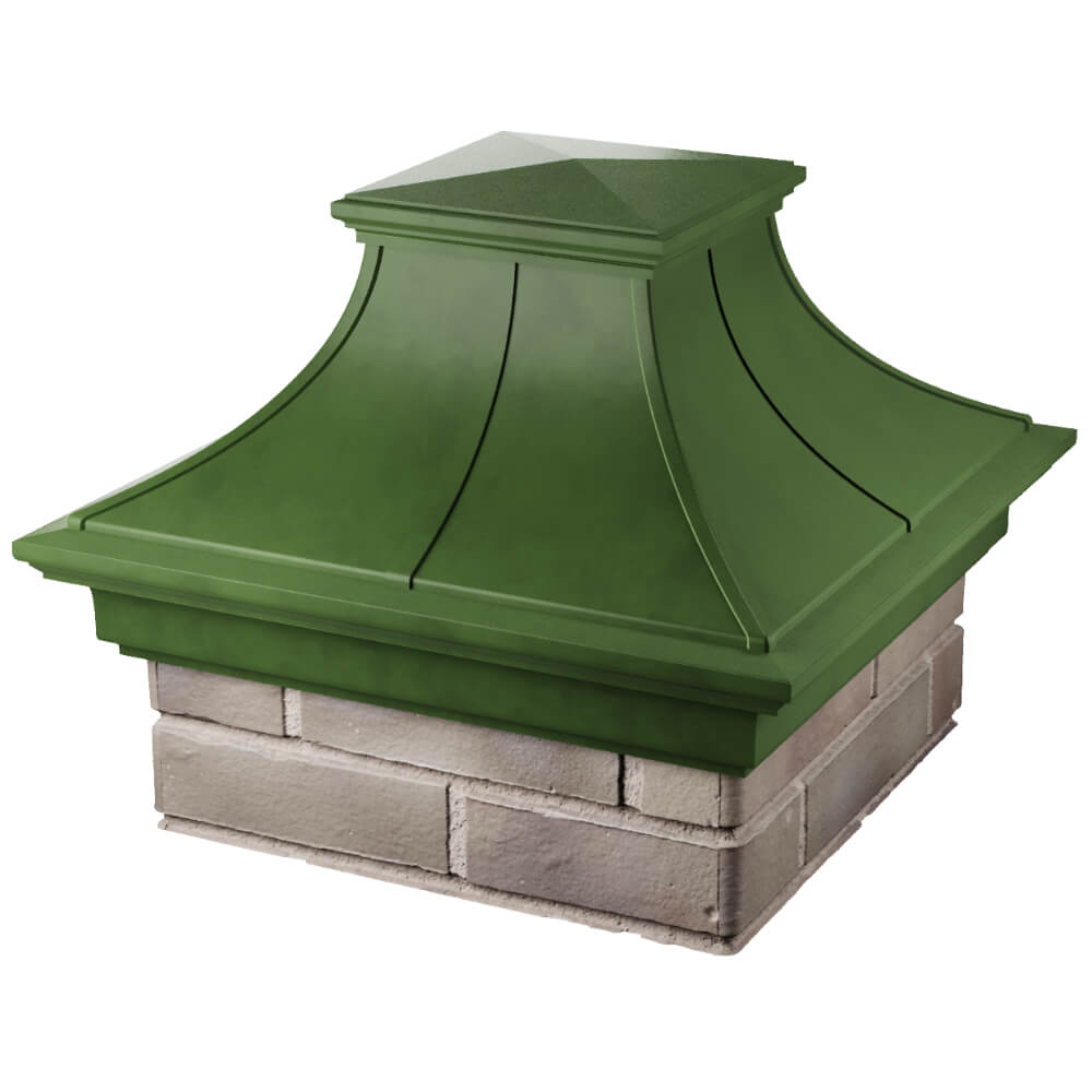 Колпак Zking Монблан Премиум Зеленый на столб 1.5х1.5 кирпича (385х385мм) в Киселевске фото