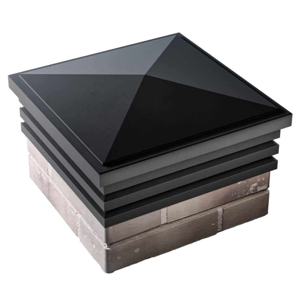 Колпак Zking Бона ХайТек Черный на столб 1.5х1.5 кирпича (385х385мм) в Киселевске фото