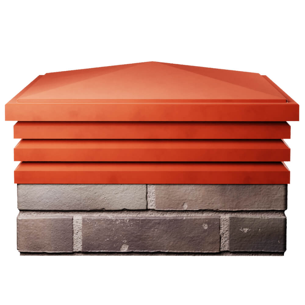 Колпак Zking Бона ХайТек Красный на столб 2х2 кирпича (513х513мм) Киселевск фото