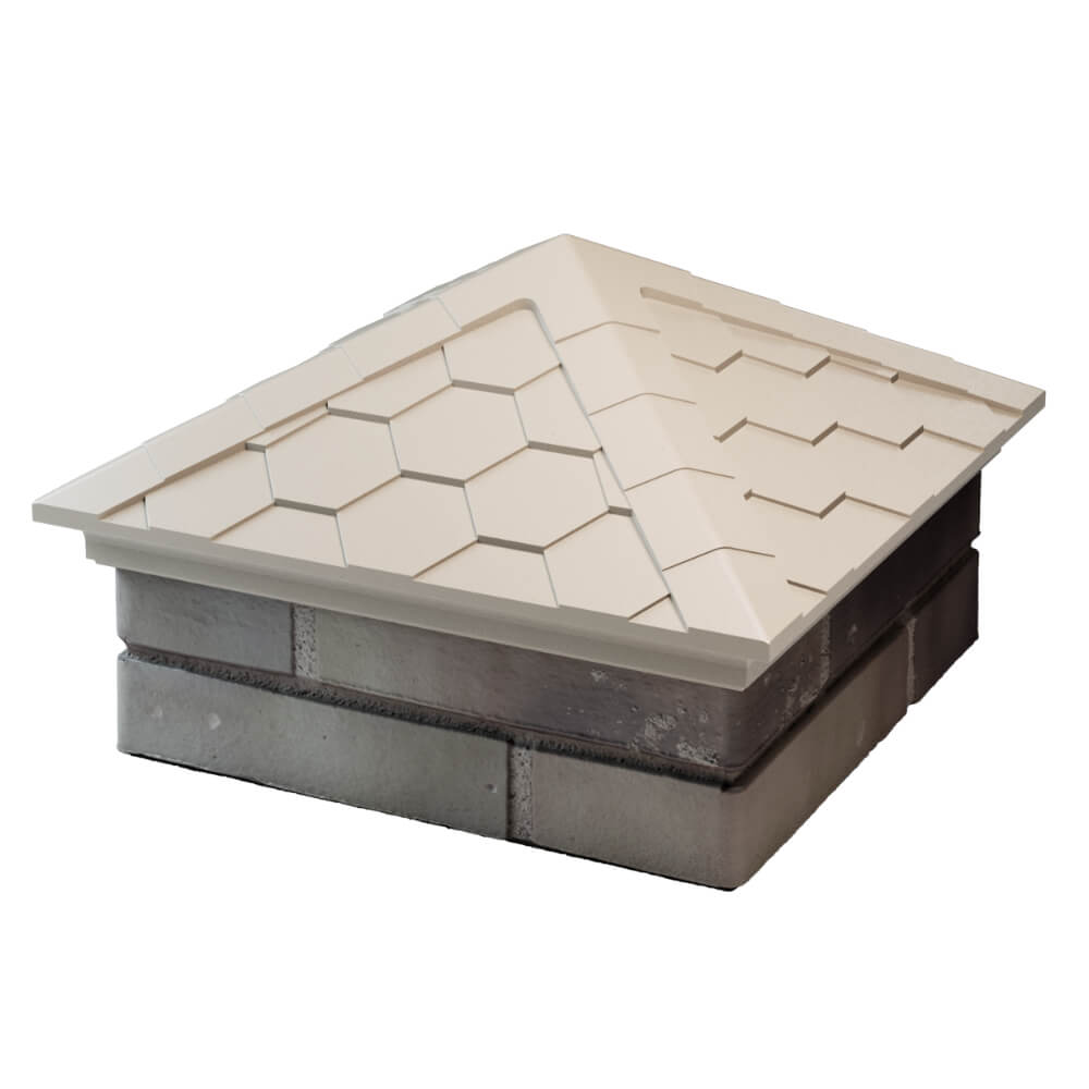 Колпак Zking Эверест Бежевый на столб 1.5х1.5 кирпича (390х390мм) в Киселевске фото