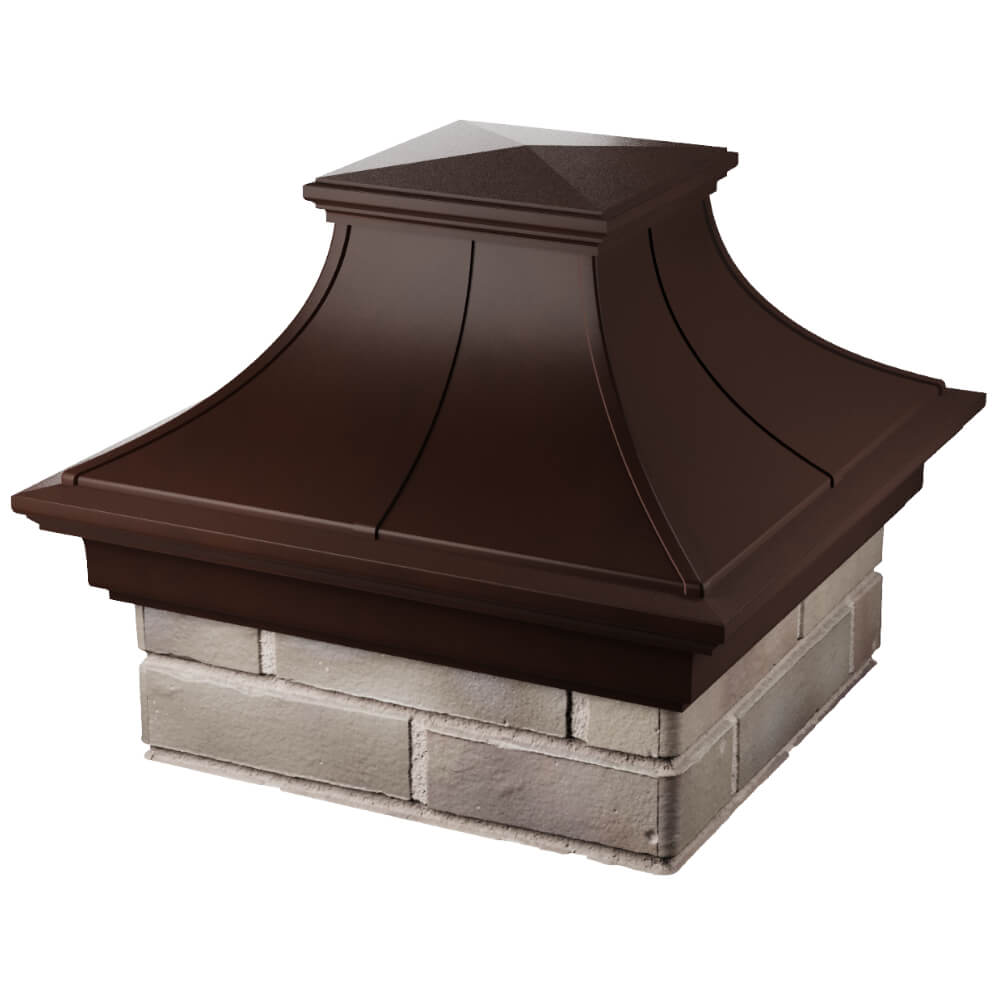 Колпак Zking Монблан Премиум Коричневый на столб 1.5х1.5 кирпича (385х385мм) в Киселевске фото