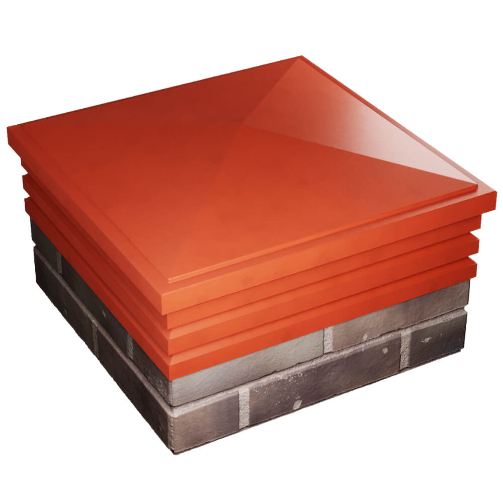 Колпак Zking Бона ХайТек Красный на столб 2х2 кирпича (513х513мм) в Киселевске фото