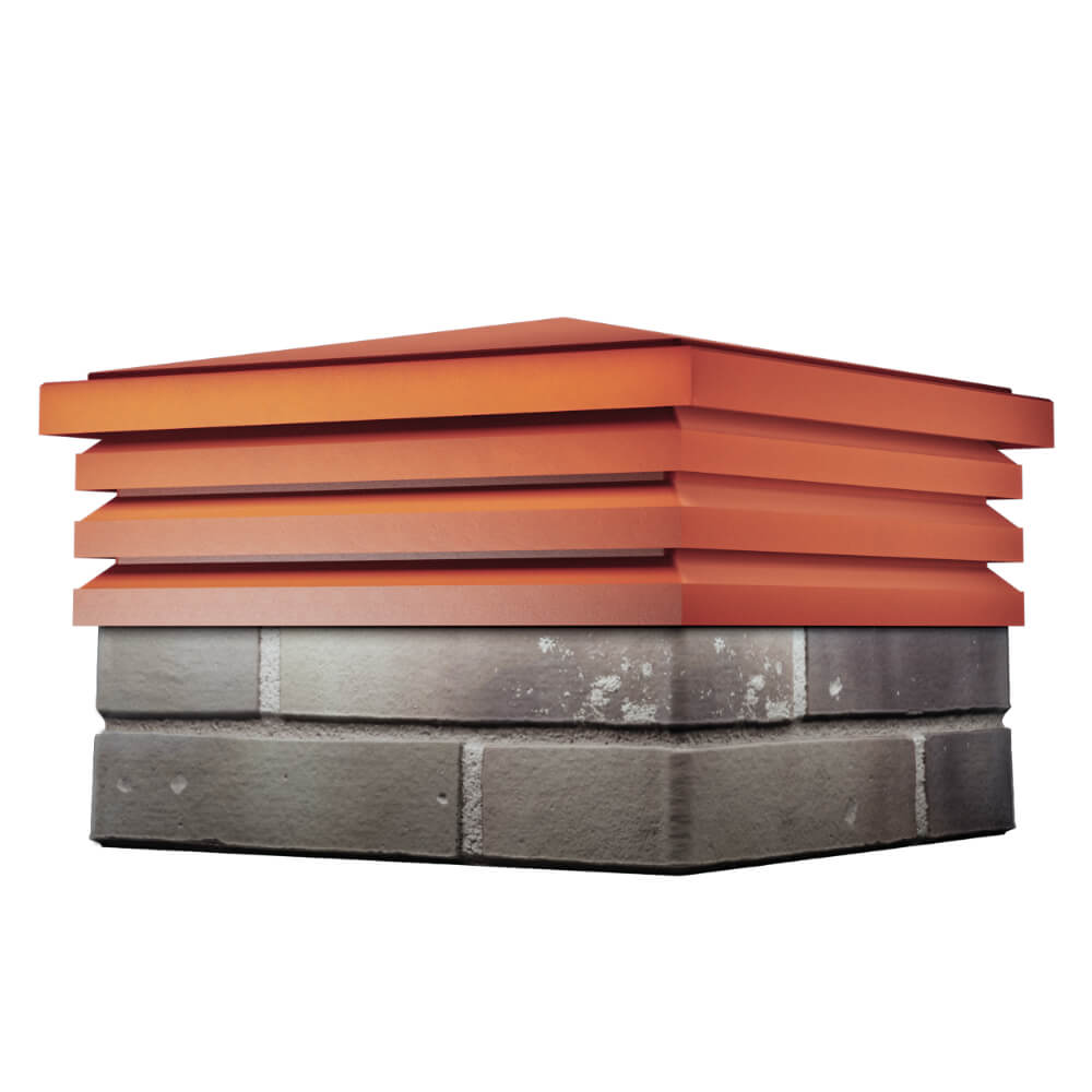 Колпак Zking Бона ХайТек Красный на столб 1.5х1.5 кирпича (385х385мм) в Киселевске фото