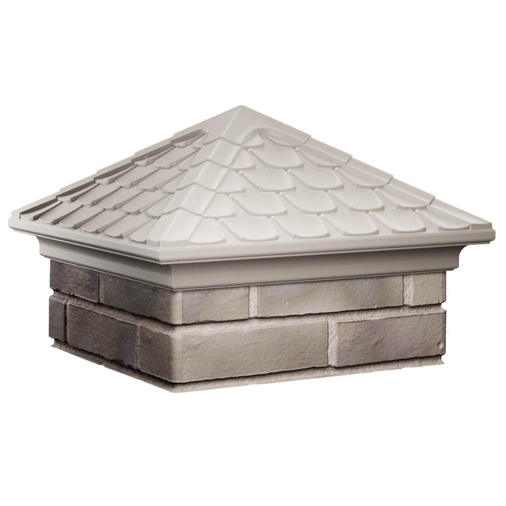 Колпак Zking Эльбрус Бежевый на столб 1.5х1.5 кирпича (385х385мм) в Киселевске фото