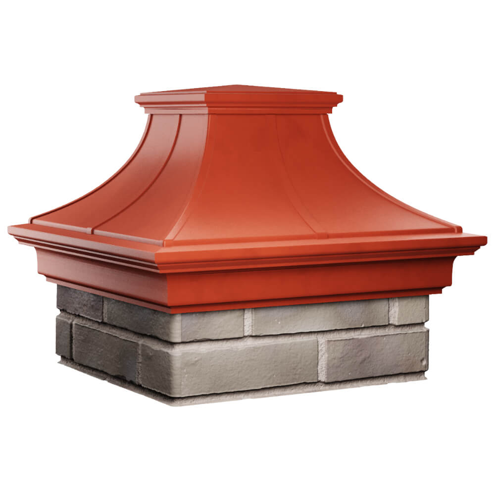Колпак Zking Монблан Премиум Красный на столб 1.5х1.5 кирпича (385х385мм) в Киселевске фото