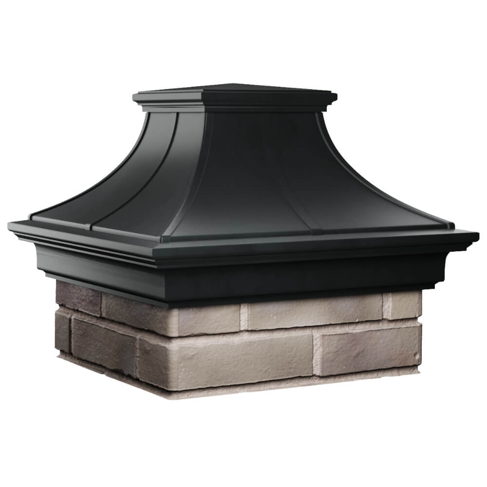 Колпак Zking Монблан Премиум Черный на столб 1.5х1.5 кирпича (385х385мм) в Киселевске фото
