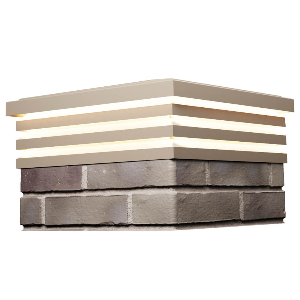 Колпак Zking Бона ХайТек Бежевый на столб 1.5х1.5 кирпича (385х385мм) с подсветкой в Киселевске фото