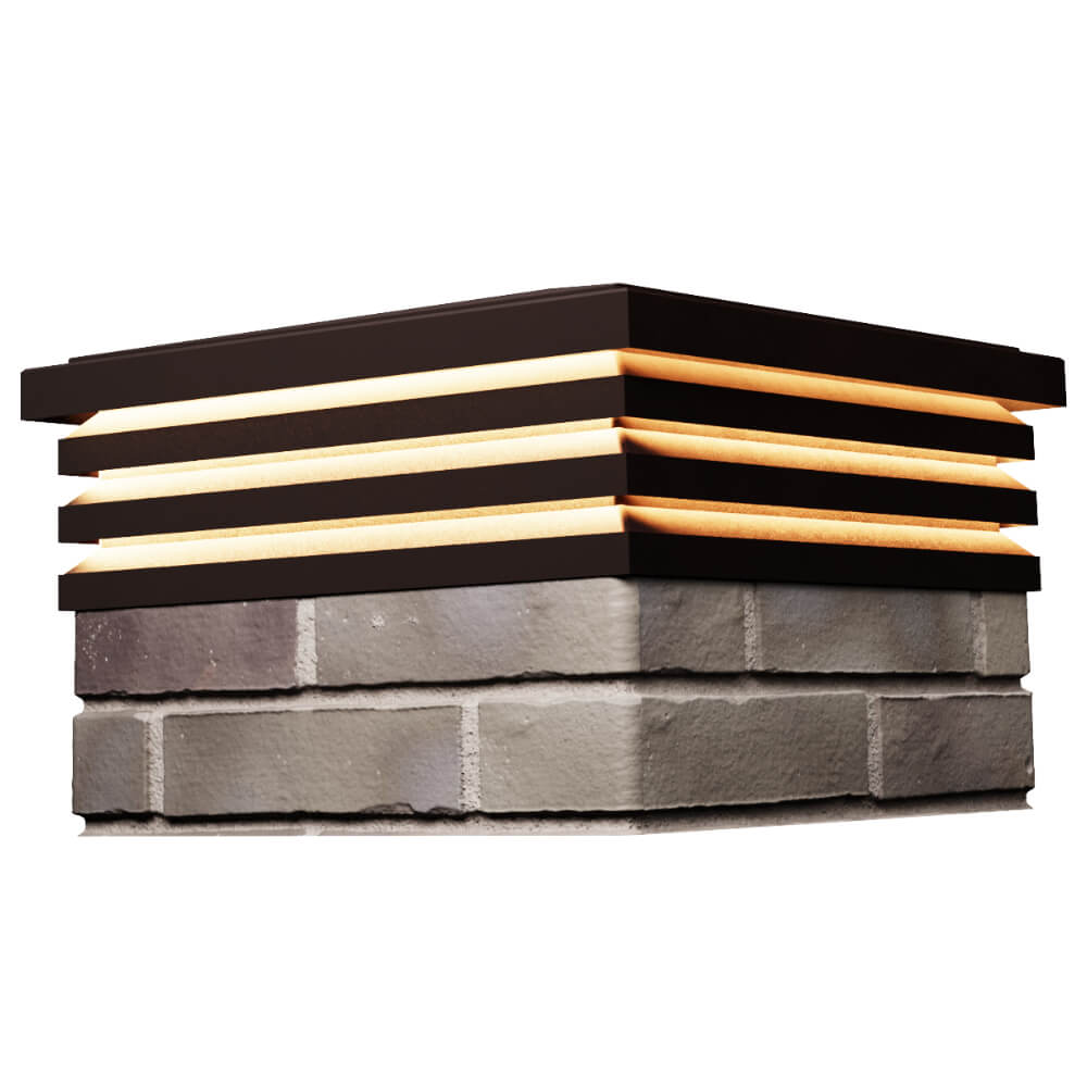 Колпак Zking Бона ХайТек Коричневый на столб 1.5х1.5 кирпича (385х385мм) с подсветкой в Киселевске фото