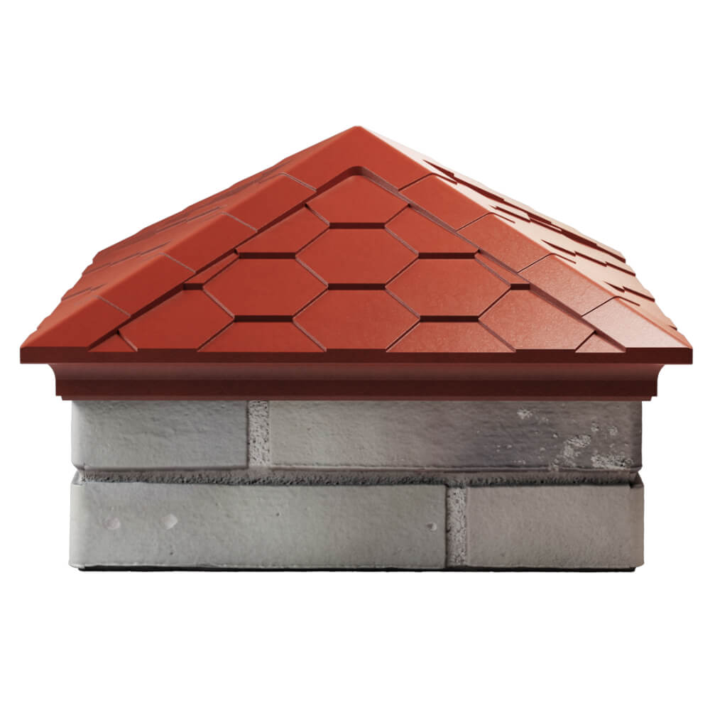 Колпак Zking Эверест Красный на столб 1.5х1.5 кирпича (390х390мм) Киселевск фото