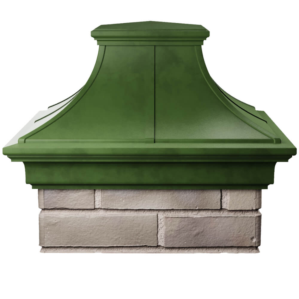Колпак Zking Монблан Премиум Зеленый на столб 1.5х1.5 кирпича (385х385мм) Киселевск фото