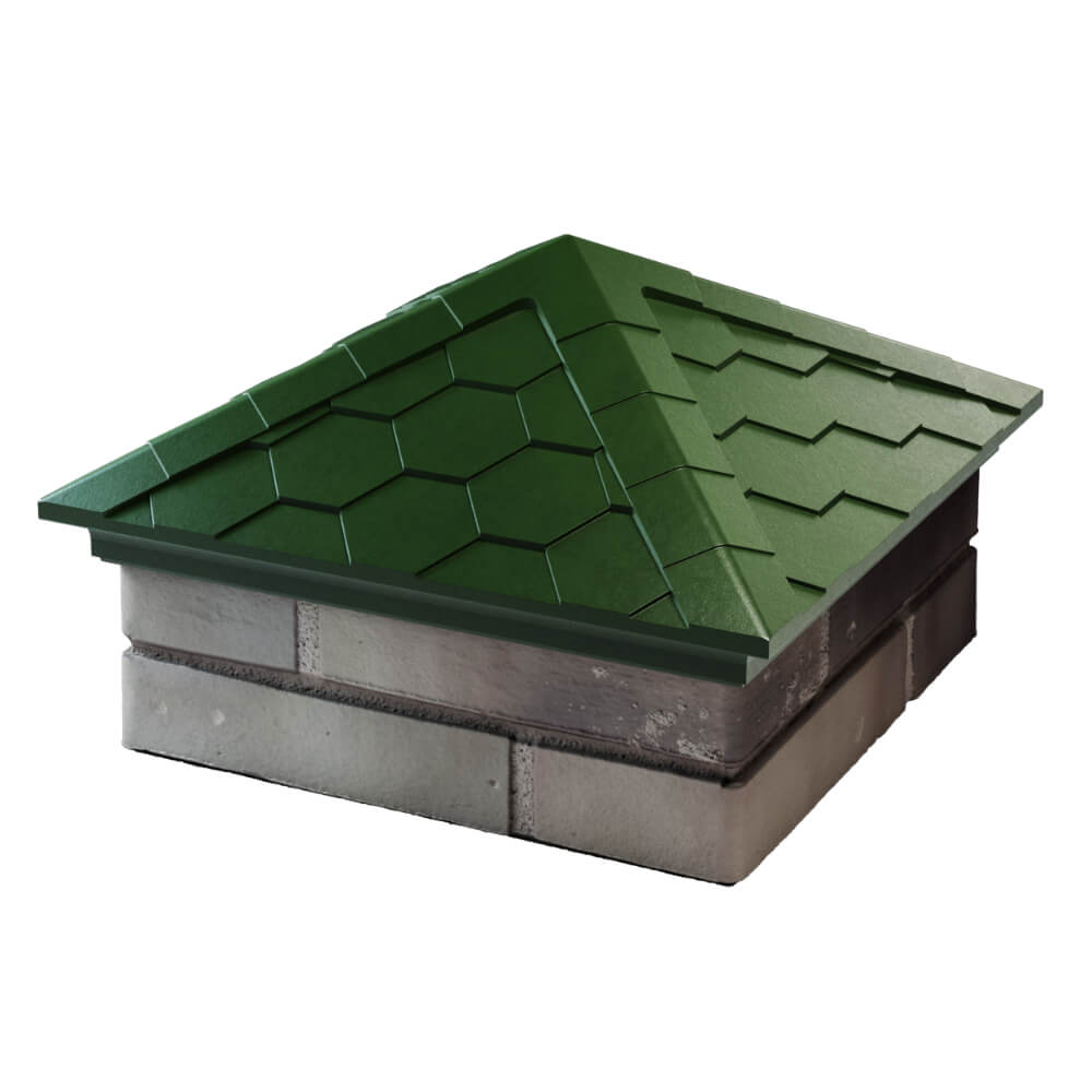 Колпак Zking Эверест Зеленый на столб 1.5х1.5 кирпича (390х390мм) в Киселевске фото