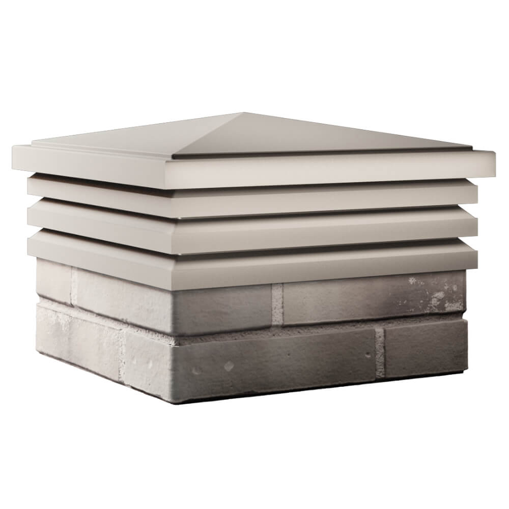 Колпак Zking Бона ХайТек Бежевый на столб 1.5х1.5 кирпича (385х385мм) в Киселевске фото