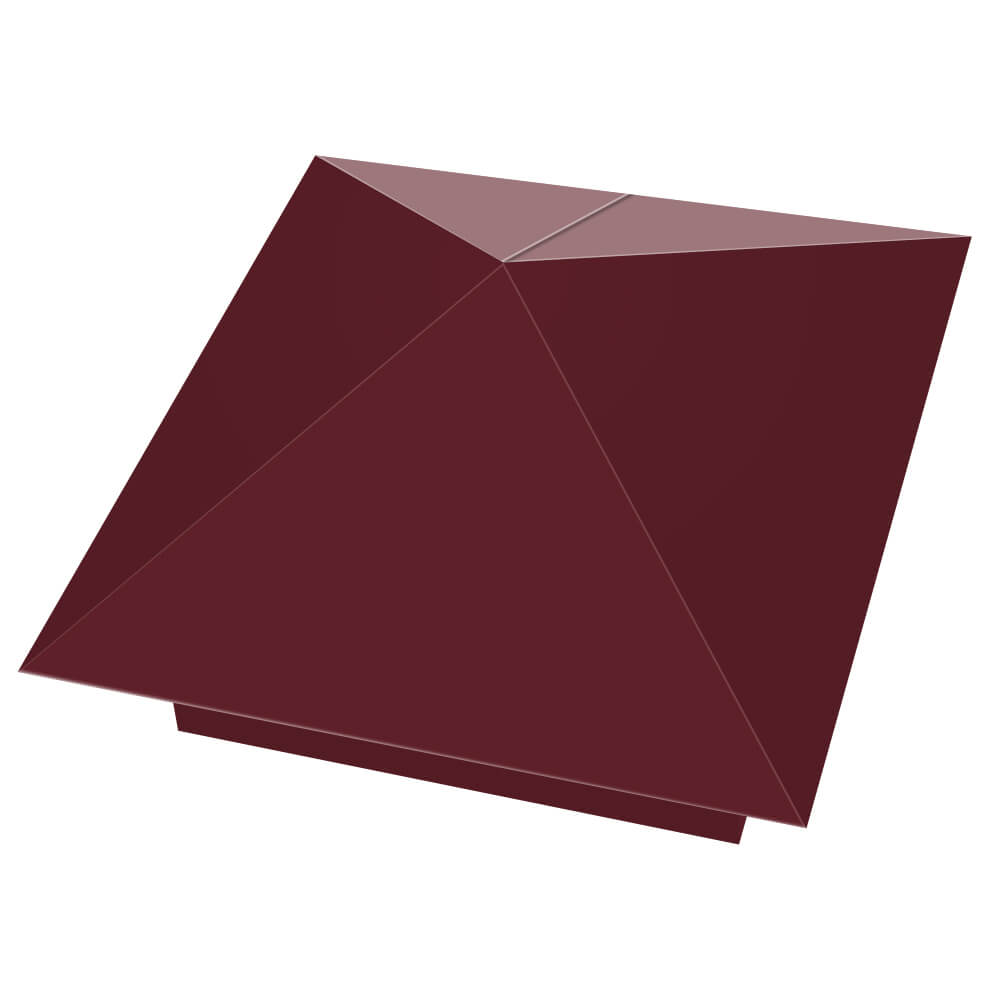 Колпак металлический 390х390мм RAL3005 Красное Вино заборный Киселевск фото