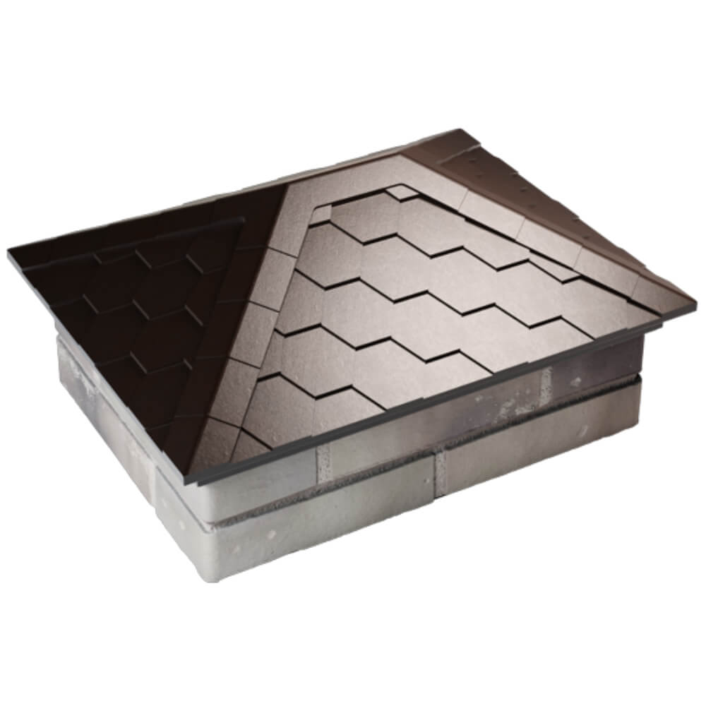 Колпак Zking Эверест Коричневый на столб 2х1.5 кирпича (520х390мм) Киселевск фото