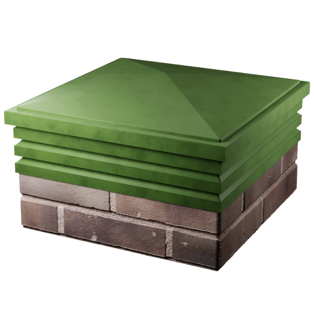 Колпак Zking Бона ХайТек Зеленый на столб 2х2 кирпича (513х513мм) в Киселевске фото