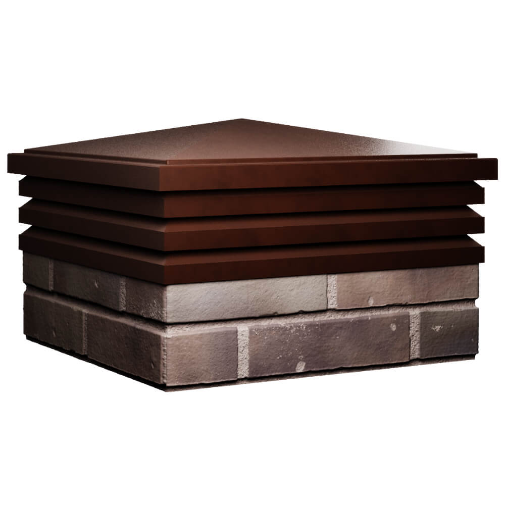 Колпак Zking Бона ХайТек Коричневый на столб 2х2 кирпича (513х513мм) в Киселевске фото