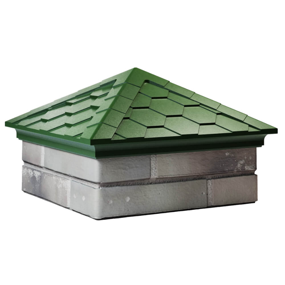 Колпак Zking Эверест Зеленый на столб 1.5х1.5 кирпича (390х390мм) в Киселевске фото