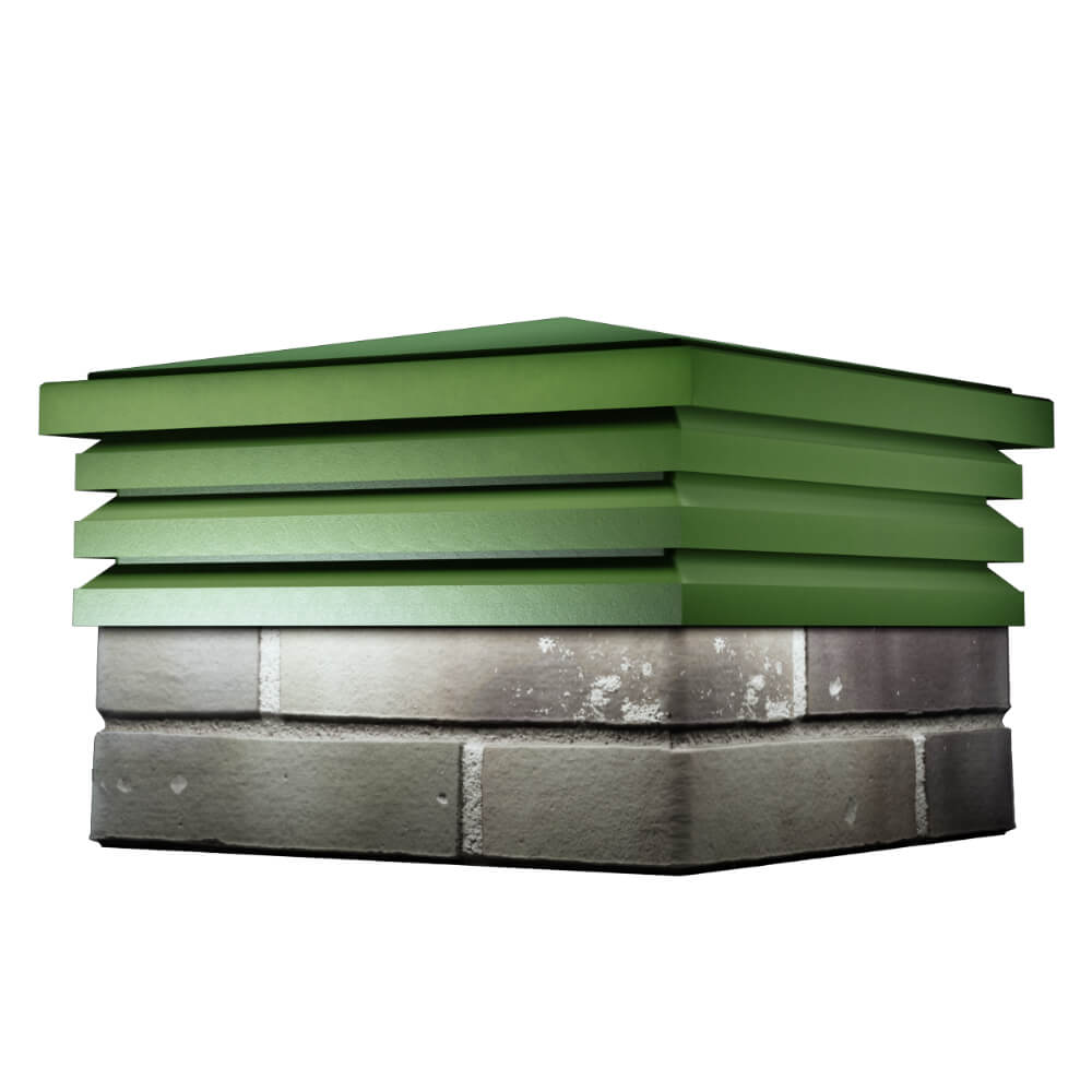 Колпак Zking Бона ХайТек Зеленый на столб 1.5х1.5 кирпича (385х385мм) в Киселевске фото