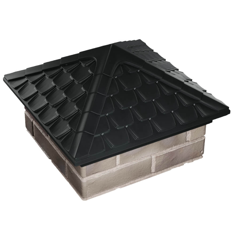 Колпак Zking Эльбрус Черный на столб 1.5х1.5 кирпича (385х385мм) в Киселевске фото