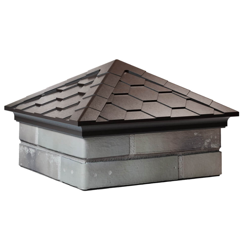 Колпак Zking Эверест Коричневый на столб 1.5х1.5 кирпича (390х390мм) в Киселевске фото