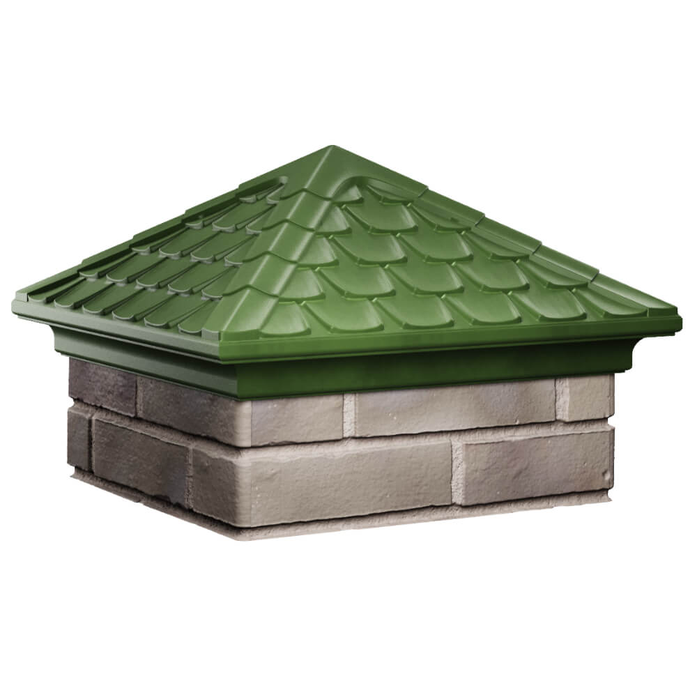 Колпак Zking Эльбрус Зеленый на столб 1.5х1.5 кирпича (385х385мм) в Киселевске фото