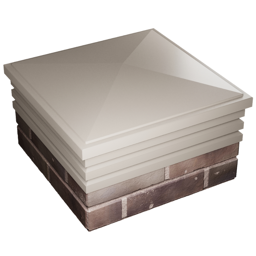 Колпак Zking Бона ХайТек Бежевый на столб 2х2 кирпича (513х513мм) в Киселевске фото