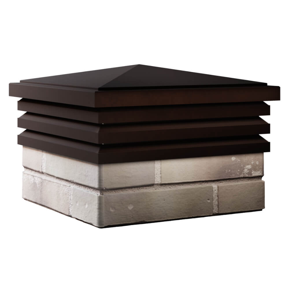 Колпак Zking Бона ХайТек Коричневый на столб 1.5х1.5 кирпича (385х385мм) в Киселевске фото