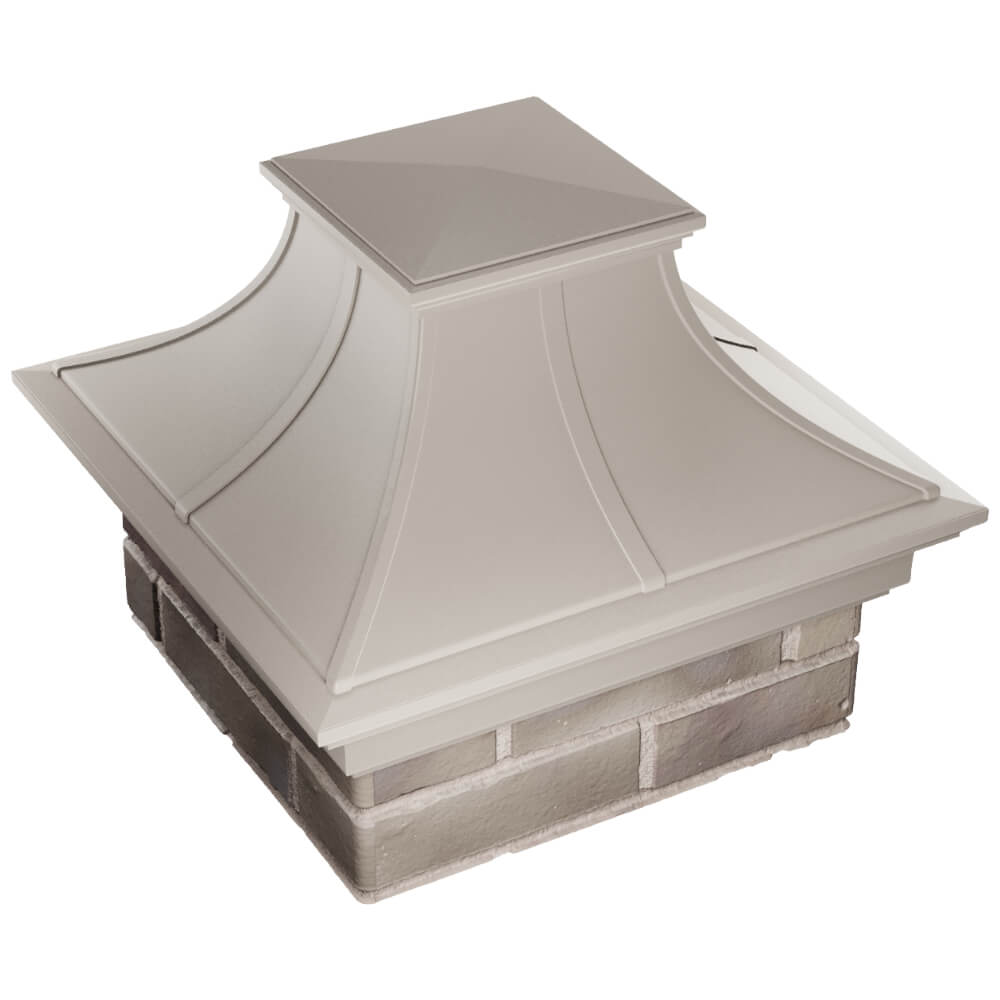 Колпак Zking Монблан Премиум Бежевый на столб 1.5х1.5 кирпича (385х385мм) в Киселевске фото