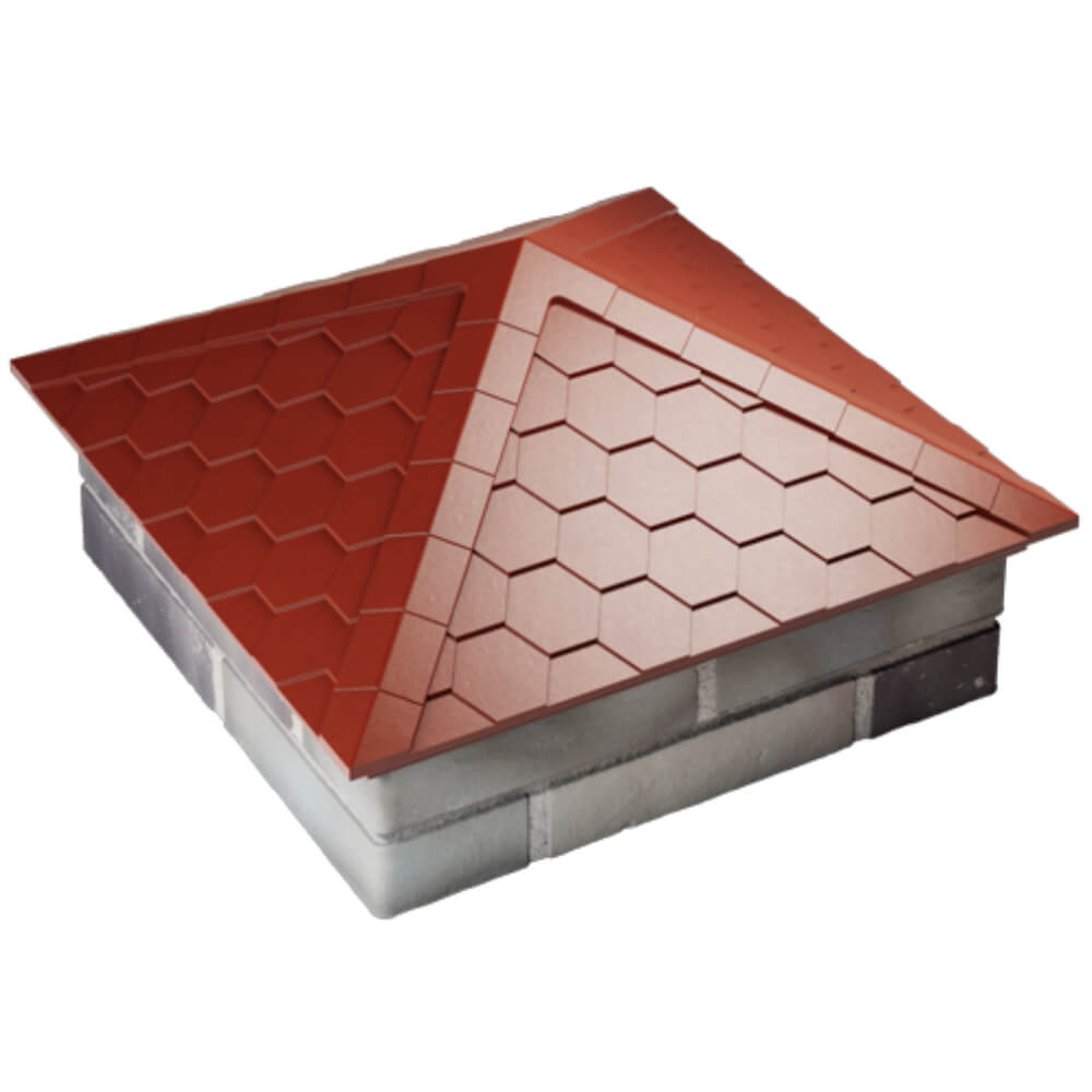 Колпак Zking Эверест Красный на столб 2х2 кирпича (535х535мм) Киселевск фото